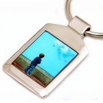 Silvertone Enameled Key Ring Silvertone Enameled Key Ring
